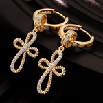 Sterling Silver Faithful Elegance Charms Earrings Set In 14K Gold Plated