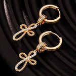 Sterling Silver Faithful Elegance Charms Earrings Set In 14K Gold Plated