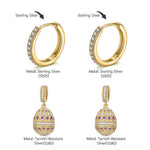 Sterling Silver Ruby Serenade Charms Earrings Set In 14K Gold Plated