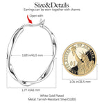 Tarnish-resistant Silver L Size Classic Hoop Earrings with Sterling Silver Ear Post In White Gold Plated