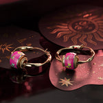 Sterling Silver Happy Transport Charms Earrings Set With Enamel In 14K Gold Plated