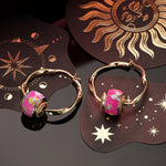Sterling Silver Happy Transport Charms Earrings Set With Enamel In 14K Gold Plated