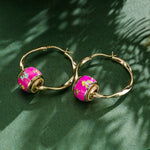 Sterling Silver Happy Transport Charms Earrings Set With Enamel In 14K Gold Plated