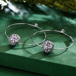 Sterling Silver Blooming Violet Charms Earrings Set With Enamel In White Gold Plated