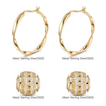 Sterling Silver Lucky Transport Charms Earrings Set In 14K Gold Plated
