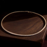 Sterling Silver Classic Tennis Necklace In 14K Gold Plated
