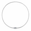 Sterling Silver Braided Knot Rope Choker Necklace In White Gold Plated