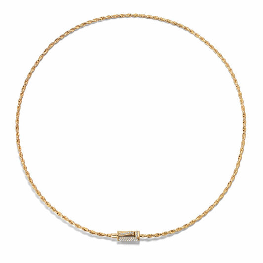 gona- Sterling Silver Braided Knot Rope Choker Necklace In 14K Gold Plated