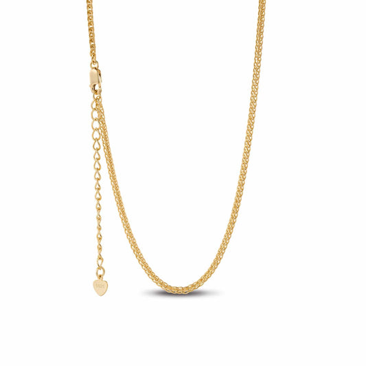 gona- Sterling Silver Classic Chain Necklace In 14K Gold Plated