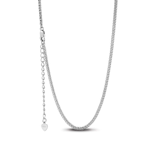 gona- Sterling Silver Classic Chopin Chain Necklace In White Gold Plated