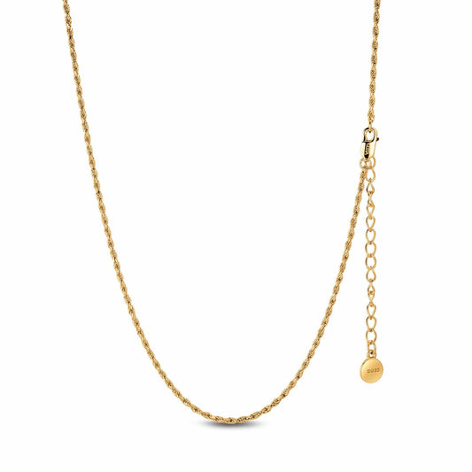 gona- Sterling Silver Classic Rope Chain Necklace In 14K Gold Plated