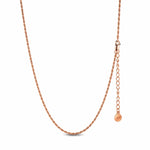 Sterling Silver Classic Rope Chain Necklace In Rose Gold Plated
