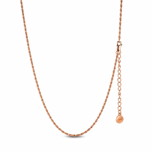gona- Sterling Silver Classic Rope Chain Necklace In Rose Gold Plated