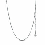Sterling Silver Classic Rope Chain Necklace In White Gold Plated