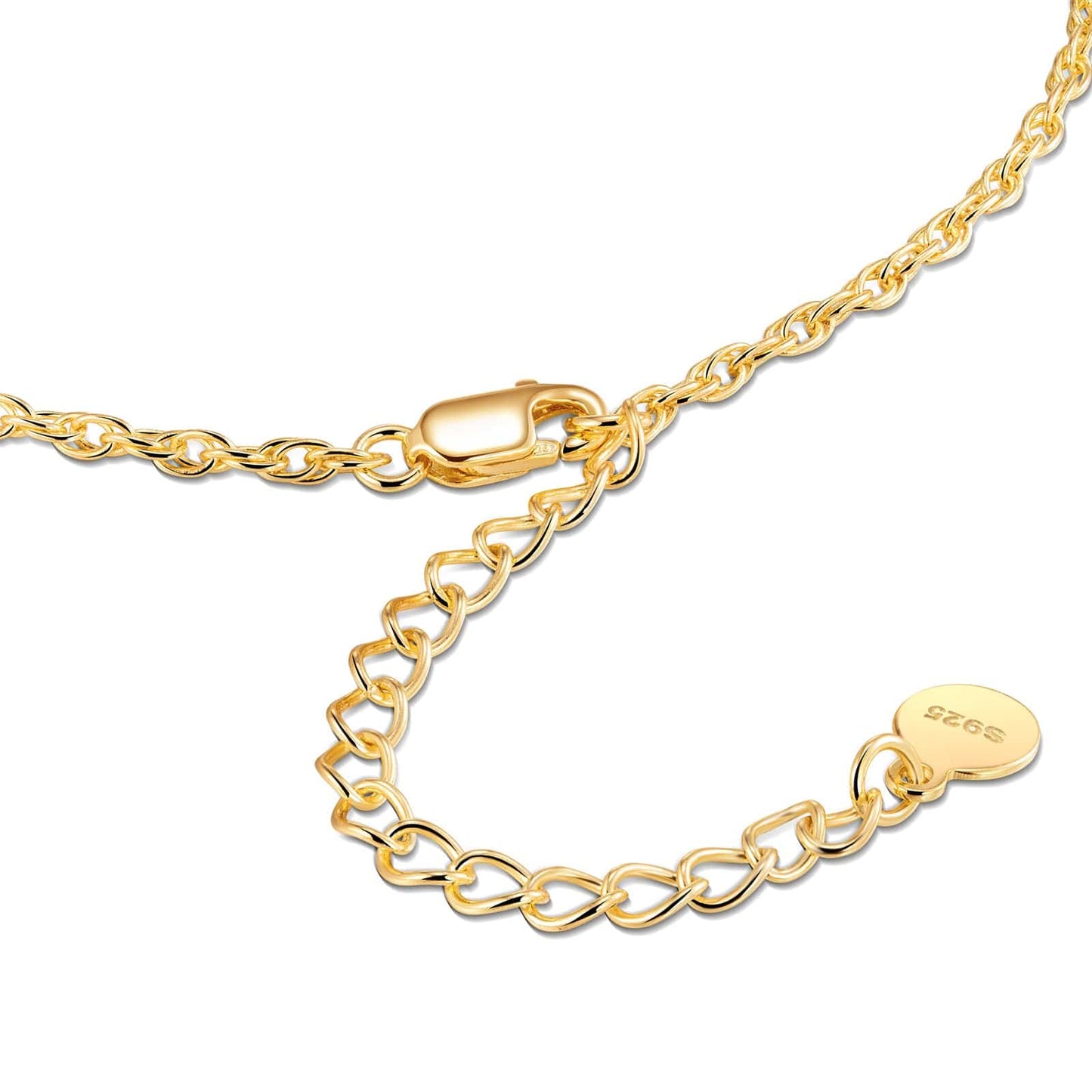 Sterling Silver Link Chain Necklace In 14K Gold Plated