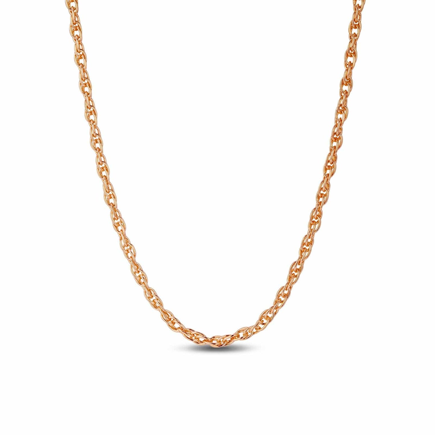 Sterling Silver Classic Double Cross Chain Necklace In Rose Gold Plated
