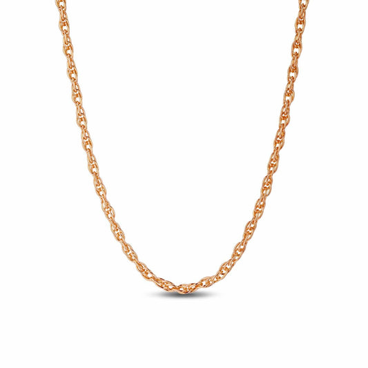 gona- Sterling Silver Classic Double Cross Chain Necklace In Rose Gold Plated