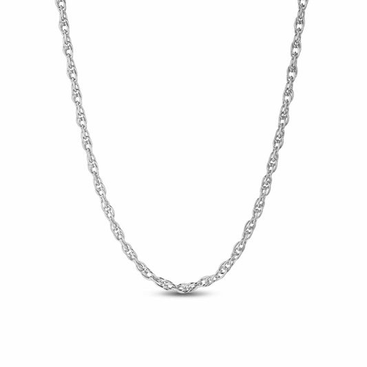 gona- Sterling Silver Classic Double Cross Chain Necklace In White Gold Plated