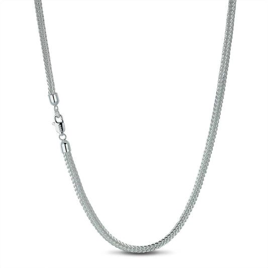 gona- Sterling Silver Classic Chain Necklace In White Gold Plated