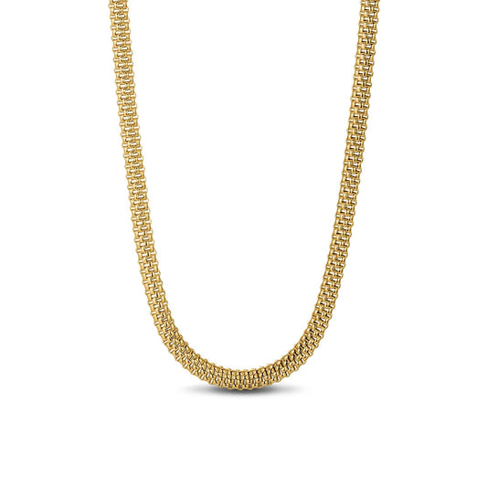 gona- Sterling Silver Simple Chain Necklace In 14K Gold Plated