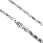 Sterling Silver Simple Chain Necklace In White Gold Plated