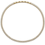 Glistening Droplets Tarnish-resistant Silver Tennis Necklace Chain In 14K Gold Plated
