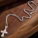 Sterling Silver Necklace Chain Divine Blessing Tarnish-resistant Silver Couple Necklace Set Cross Pendant Necklace