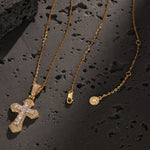 Sterling Silver Necklace Chain Divine Blessing Tarnish-resistant Silver Couple Necklace Set Cross Pendant Necklace