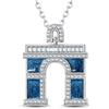 Sterling Silver Necklace Chain Arch of Triumph Tarnish-resistant Silver Pendant Necklace In White Gold Plated