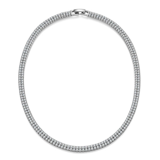 gona- Tarnish-resistant Silver Tennis Necklace Chain In 14K Gold Plated