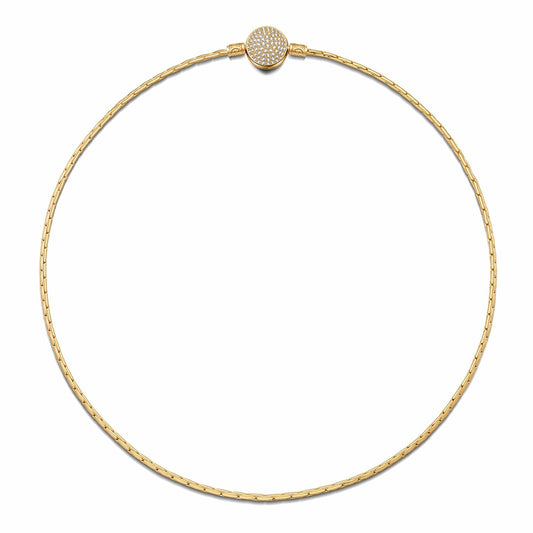 gona- Sterling Silver Bamboo Chain Necklace In 14K Gold Plated