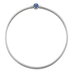 Sterling Silver Personalized Fashion Snap Chain Necklace with Enamel In White Gold Plated