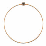 Sterling Silver Personalized Fashion Snap Chain Necklace with Enamel In Rose Gold Plated