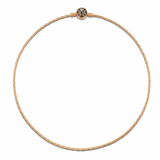 gona- Sterling Silver Personalized Fashion Snap Chain Necklace with Enamel In Rose Gold Plated
