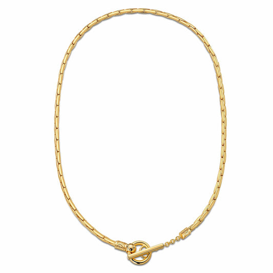 gona- Sterling Silver Personalized Fashion Bamboo Chain Necklace In 14K Gold Plated