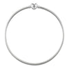 Sterling Silver Classic Snake Chain Necklace In White Gold Plated