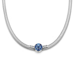 Sterling Silver Personalized Fashion Women's Charms Universal Necklace With Enamel In White Gold Plated