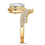 Lab-Certified Pear Brilliant Cut Moissanite - Halo Classic Engagement Ring 14K Yellow Gold Plated (Includes GRA Certification from Gemological Research Association)