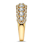 Lab-Certified Round Brilliant Cut Moissanite - Half Eternity Ring 14K Yellow Gold Plated (Includes GRA Certification from Gemological Research Association)