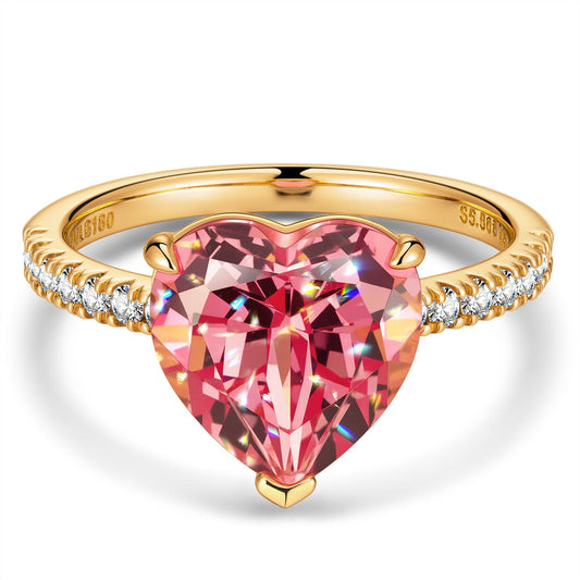 gon- Heart Brilliant Cut Fancy Vivid Sunset Peach Hue Lab-Certified Padparadscha Sapphire - Halo Classic Engagement Ring 14K Yellow Gold Plated (Includes GRC Certification from Gemstone Research Center)