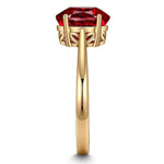 Oval Brilliant Cut Vivid Pigeon Blood Red Lab-Certified Ruby - Solitaire Classic Engagement Ring 14K Yellow Gold Plated (Includes GRC Certification from Gemstone Research Center)