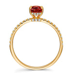 Oval Brilliant Cut Vivid Pigeon Blood Red Lab-Certified Ruby - Pave Classic Engagement Ring 14K Yellow Gold Plated (Includes GRC Certification from Gemstone Research Center)