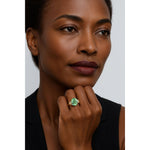 Oval Brilliant Cut Fancy Vivid Lagoon Mint Hue Lab-Certified Teal & Green Sapphire - Pave Classic Engagement Ring 14K Yellow Gold Plated (Includes GRC Certification from Gemstone Research Center)