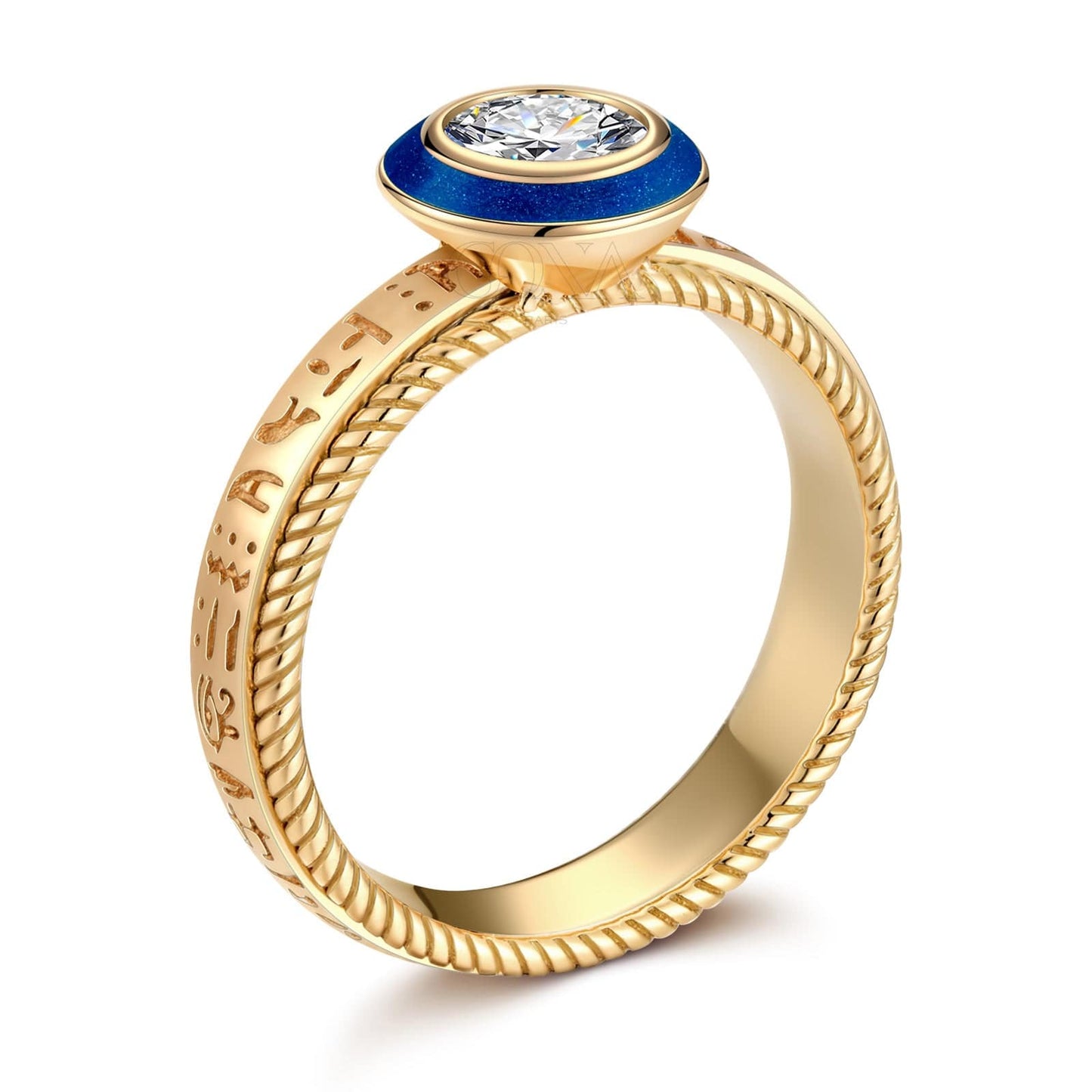 IGI Certified Lab-Grown Round Brilliant Cut Diamond - Solitaire Classic Engagement Ring 14K Yellow Gold Plated (Includes IGI Certification from International Gemological Institute)