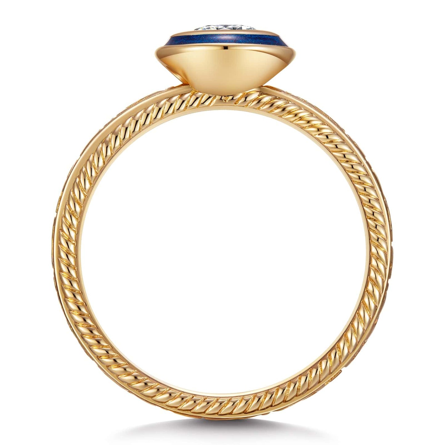 IGI Certified Lab-Grown Round Brilliant Cut Diamond - Solitaire Classic Engagement Ring 14K Yellow Gold Plated (Includes IGI Certification from International Gemological Institute)