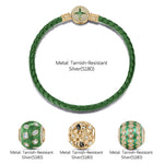 Spring Blossoms Tarnish-resistant Silver Charms Bracelet Set With Enamel In 14K Gold Plated (Includes bracelet and all charms shown)