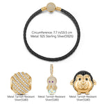 Sea Penguin And Octopus Tarnish-resistant Silver Charms Bracelet Set In 14K Gold Plated (Includes bracelet and all charms shown)