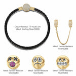 Sterling Silver Varied Emojis Charms Bracelet Set In 14K Gold Plated (Includes bracelet and all charms shown)