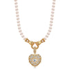 Queen Of Glitter Tarnish-resistant Silver Pearl Necklace Set In 14K Gold Plated