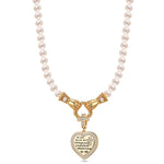 God's Welfare Tarnish-resistant Silver Pearl Necklace Set In 14K Gold Plated